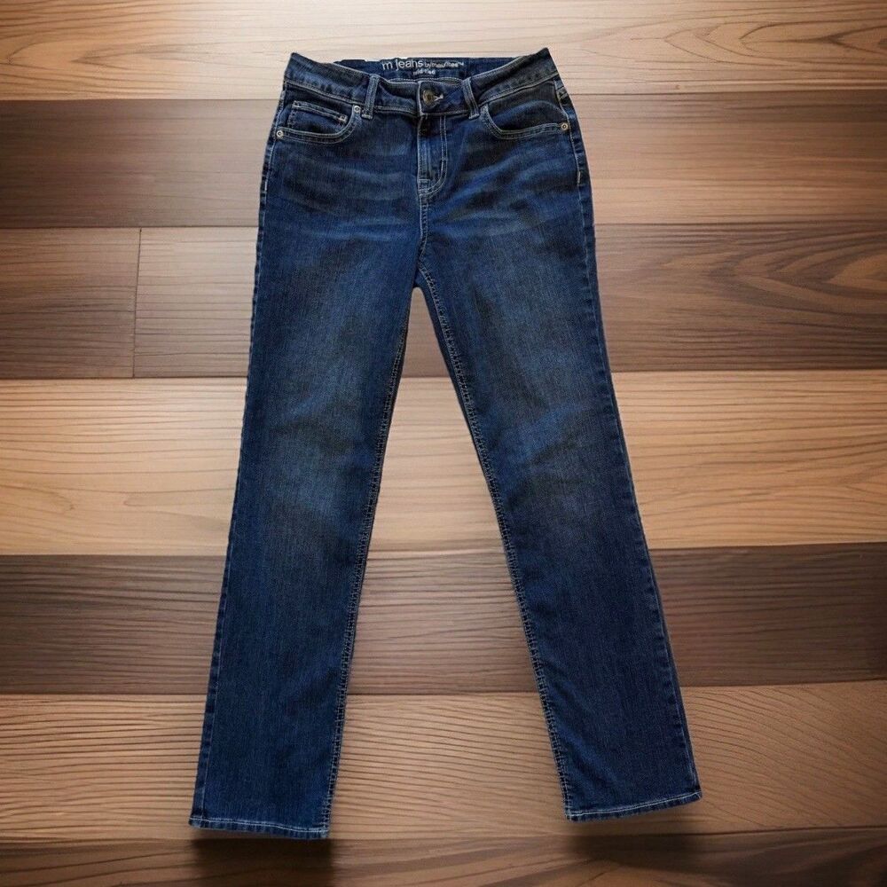 M Jeans by Maurices Womens Blue Jeans Mid-Rise Size 6 Short Straight Stretch